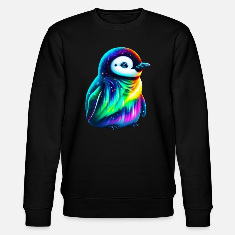 Aurora Borealis Penguin - Stanley/Stella CHANGER Unisex Organic Sweatshirt - black