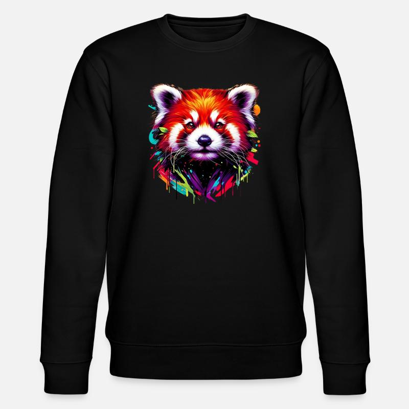 Red panda - Stanley/Stella CHANGER Unisex Organic Sweatshirt - black