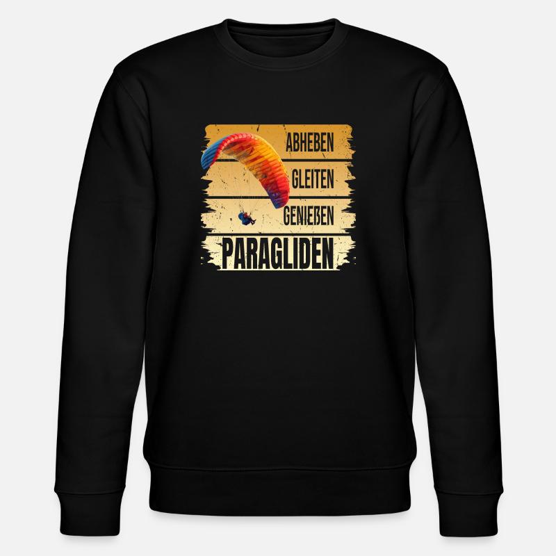 Abheben - Glaiten - Genießen - Paragliden - Stanley/Stella Unisex Bio-Sweatshirt CHANGER  - Schwarz