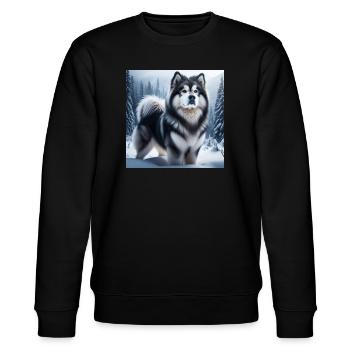 Alaskan malamute - Stanley/Stella Unisex Bio-Sweatshirt CHANGER  - Schwarz - Vorne - Nik (191cm) & Marisol (170cm)