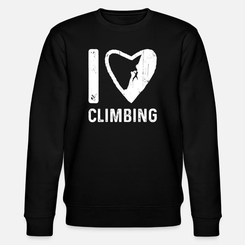 I Heart Climbing - Stanley/Stella CHANGER Unisex Organic Sweatshirt - black