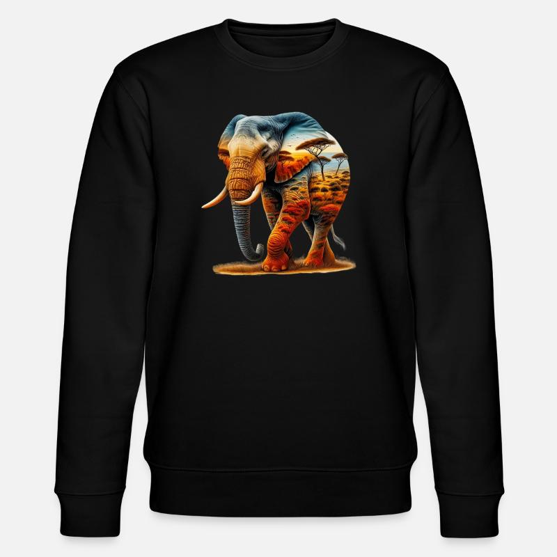 Elephant - Stanley/Stella CHANGER Unisex Organic Sweatshirt - black