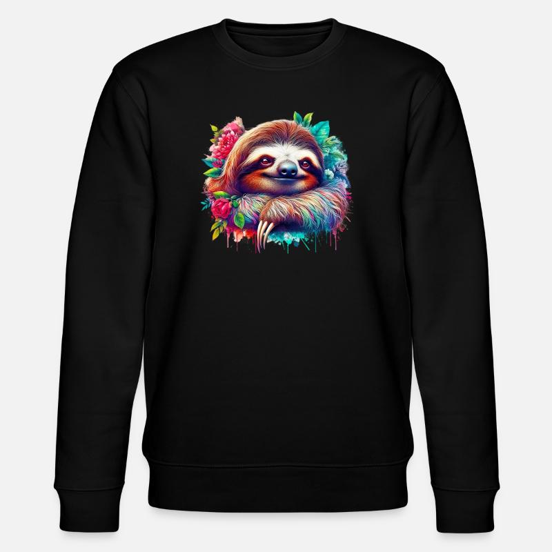 Faultier - Stanley/Stella Unisex Bio-Sweatshirt CHANGER  - Schwarz