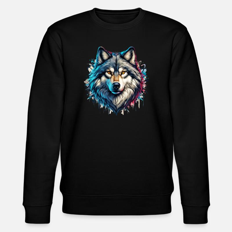 Wolf - Stanley/Stella Unisex Bio-Sweatshirt CHANGER - Schwarz