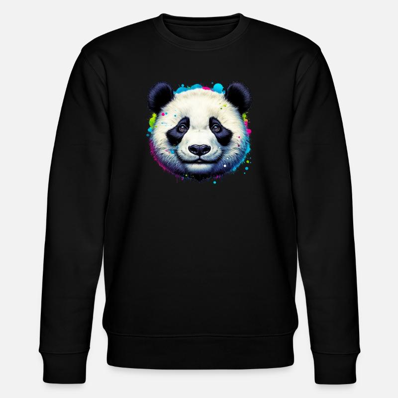 Panda - Stanley/Stella Unisex Bio-Sweatshirt CHANGER  - Schwarz