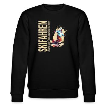 Skifahren ist wie tanzen und der Berg führt immer - Stanley/Stella Unisex Bio-Sweatshirt CHANGER  - Schwarz - Vorne - Nik (191cm) & Marisol (170cm)