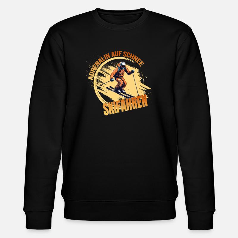 Adrenalin auf Schnee - Skifahren - Stanley/Stella Unisex Bio-Sweatshirt CHANGER  - Schwarz