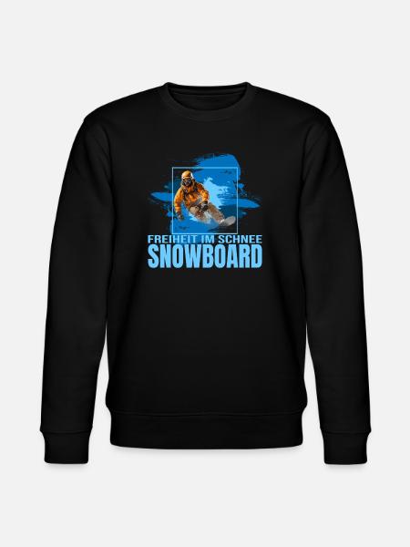 Freiheit im Schnee - Snowboard - Stanley/Stella Unisex Bio-Sweatshirt CHANGER - Schwarz
