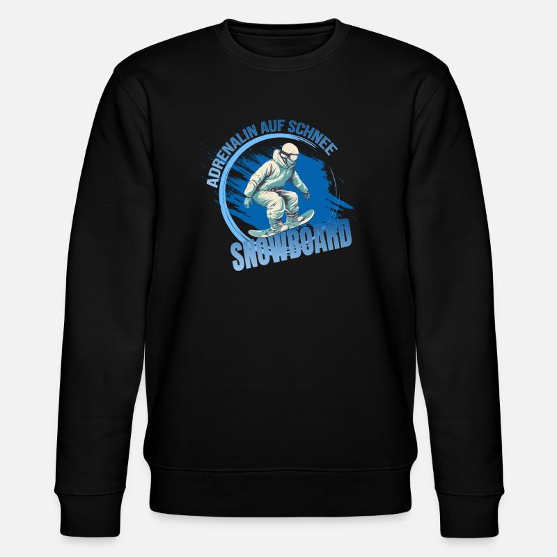 Adrenalin auf Schnee - Snowboard - Stanley/Stella Unisex Bio-Sweatshirt CHANGER  - Schwarz