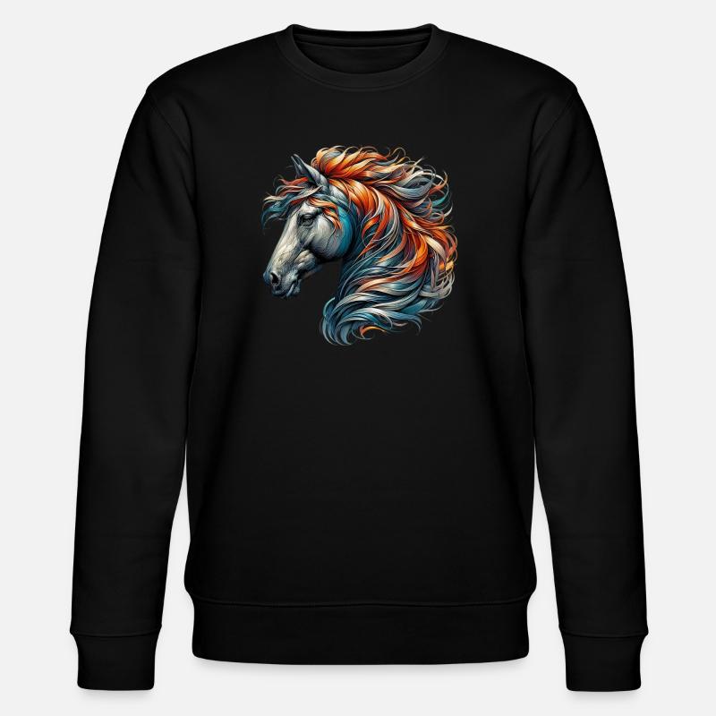 Pferd - Stanley/Stella Unisex Bio-Sweatshirt CHANGER  - Schwarz