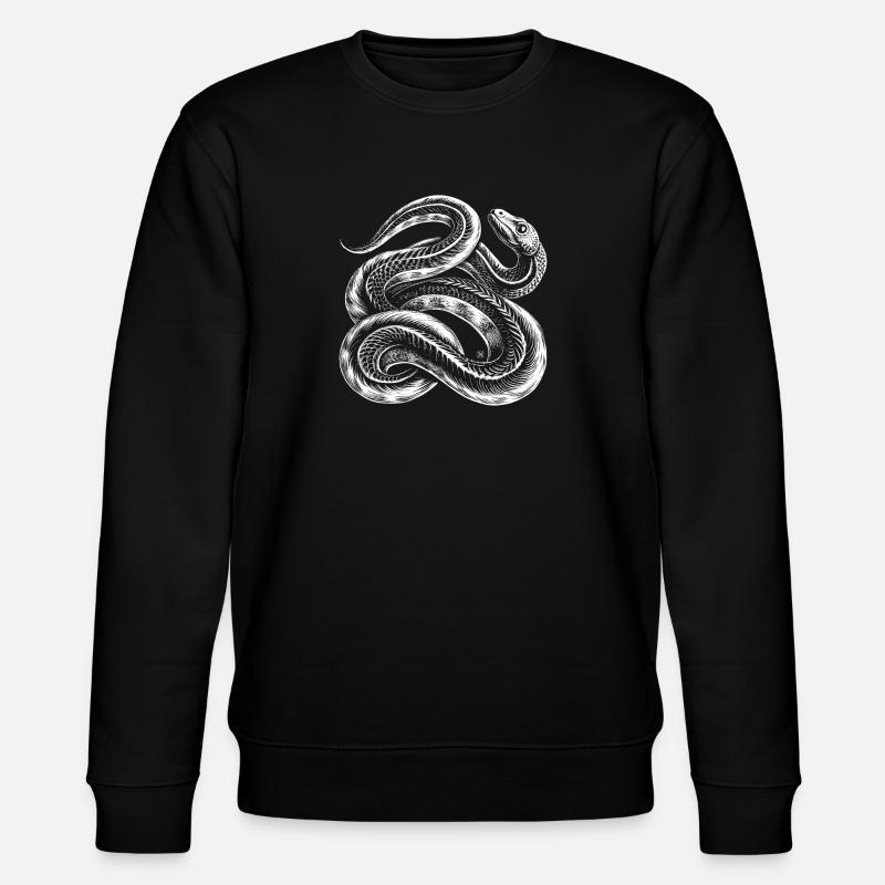 Serpent blanc entrelacé - Sweat bio CHANGER Stanley/Stella Unisexe - noir