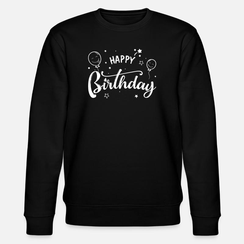 Birthday Balloons Script - Stanley/Stella CHANGER Unisex Organic Sweatshirt - black