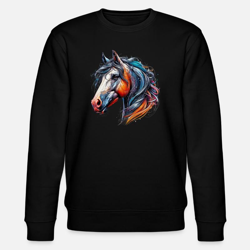Pferd - Stanley/Stella Unisex Bio-Sweatshirt CHANGER  - Schwarz