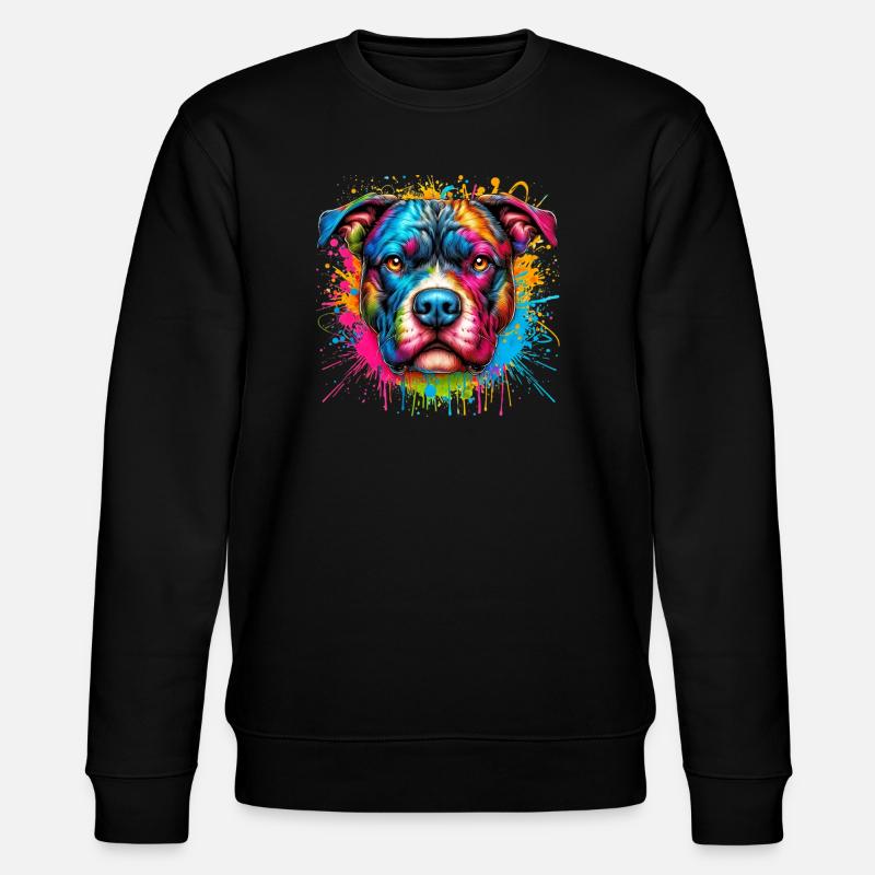 Pitbull Hund - Stanley/Stella Unisex Bio-Sweatshirt CHANGER  - Schwarz