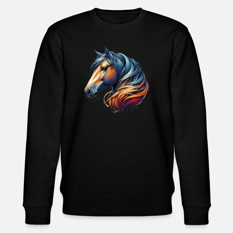 Pferd - Stanley/Stella Unisex Bio-Sweatshirt CHANGER  - Schwarz