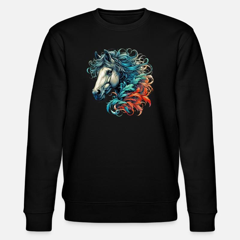 Pferd - Stanley/Stella Unisex Bio-Sweatshirt CHANGER  - Schwarz