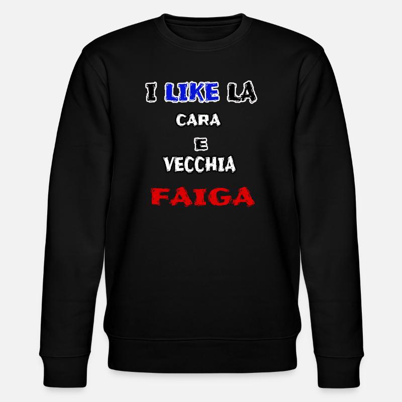 maglia simpatica CARA E VECCHIA FAIGA jerry calà - Felpa ecologica unisex CHANGER di Stanley/Stella - nero