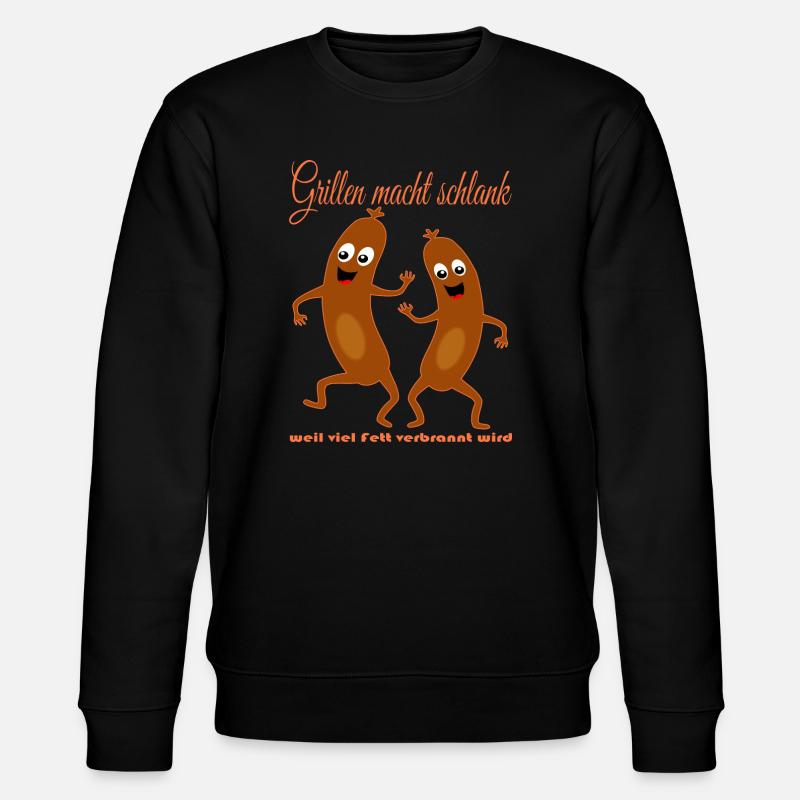 Lustige Würstchen Grillen - Stanley/Stella Unisex Bio-Sweatshirt CHANGER  - Schwarz