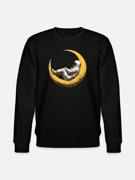 An astronaut on a crescent Moon - Stanley/Stella CHANGER Unisex Organic Sweatshirt - black