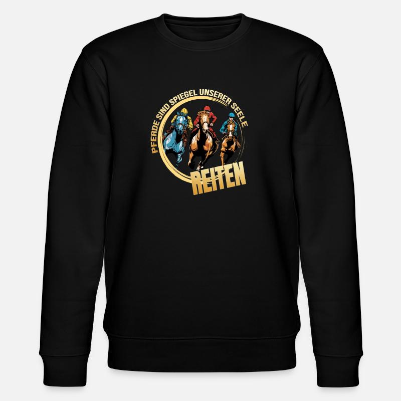 Pferde sind Spiegel unserer Seele - Stanley/Stella Unisex Bio-Sweatshirt CHANGER  - Schwarz