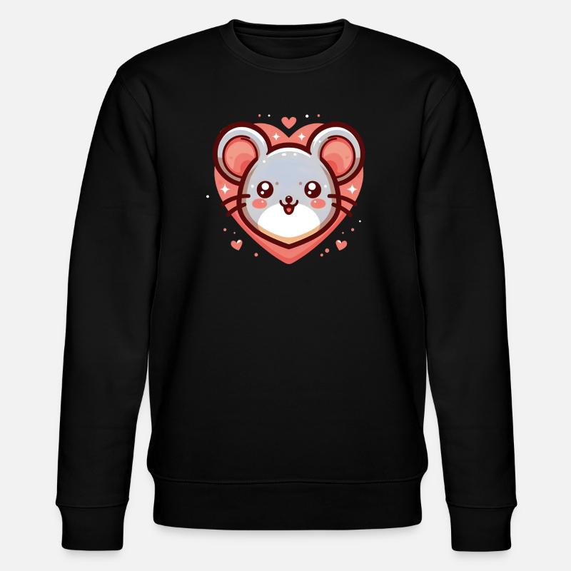 Mäuseherz - Stanley/Stella Unisex Bio-Sweatshirt CHANGER  - Schwarz