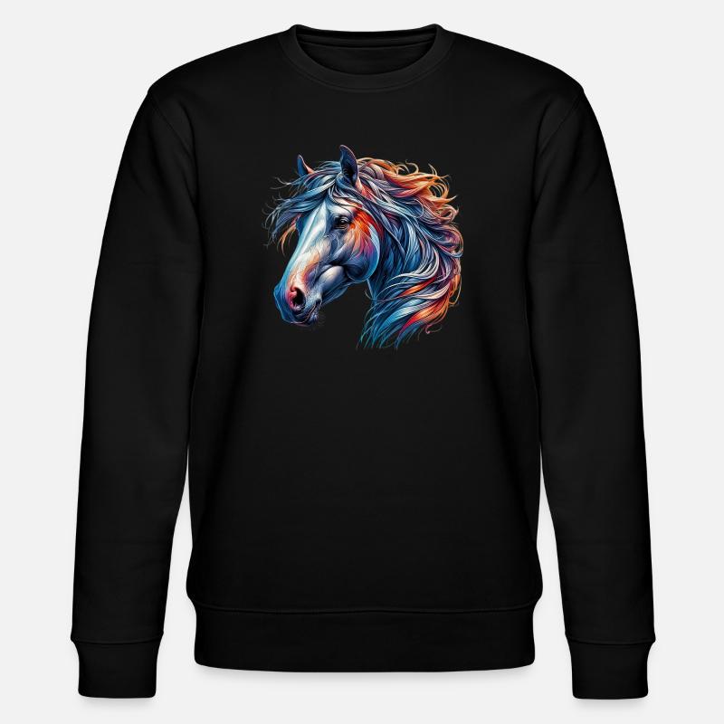 Pferd - Stanley/Stella Unisex Bio-Sweatshirt CHANGER  - Schwarz