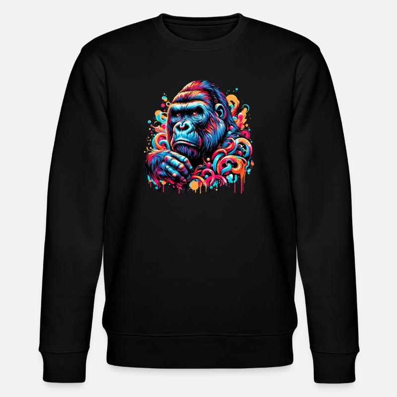 Gorilla - Stanley/Stella Unisex Bio-Sweatshirt CHANGER  - Schwarz