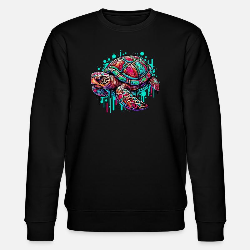 Schildkröte - Stanley/Stella Unisex Bio-Sweatshirt CHANGER  - Schwarz
