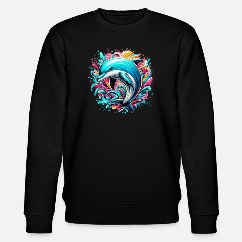 Dolphin - Stanley/Stella CHANGER Unisex Organic Sweatshirt - black