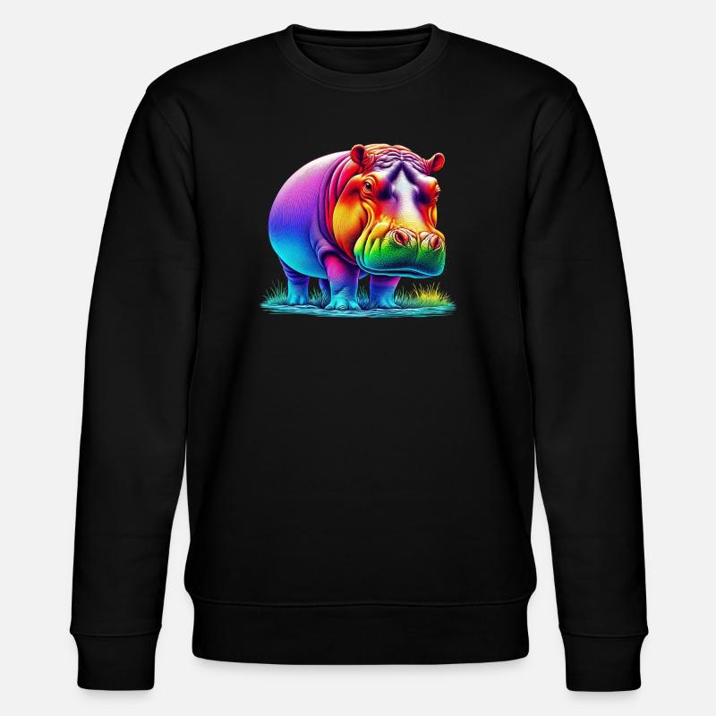 Nilpferd - Stanley/Stella Unisex Bio-Sweatshirt CHANGER  - Schwarz