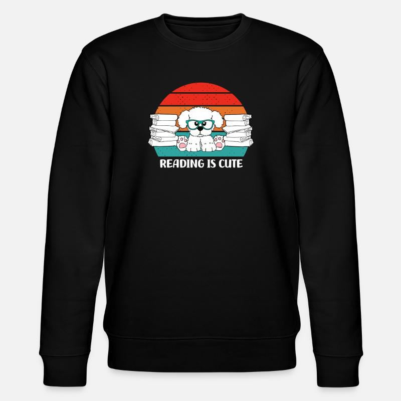 Reading is cute - Stanley/Stella CHANGER Unisex Organic Sweatshirt - black