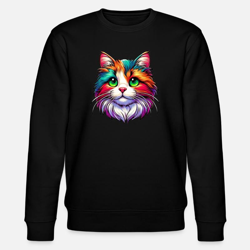 Katze - Stanley/Stella Unisex Bio-Sweatshirt CHANGER  - Schwarz
