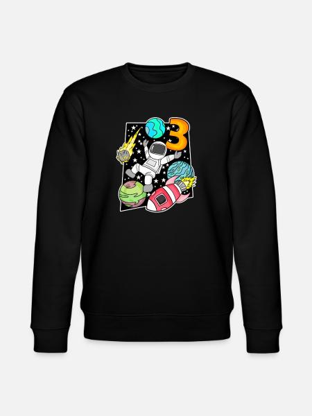 3 Birthday Boy Astronaut - Stanley/Stella CHANGER Unisex Organic Sweatshirt - black