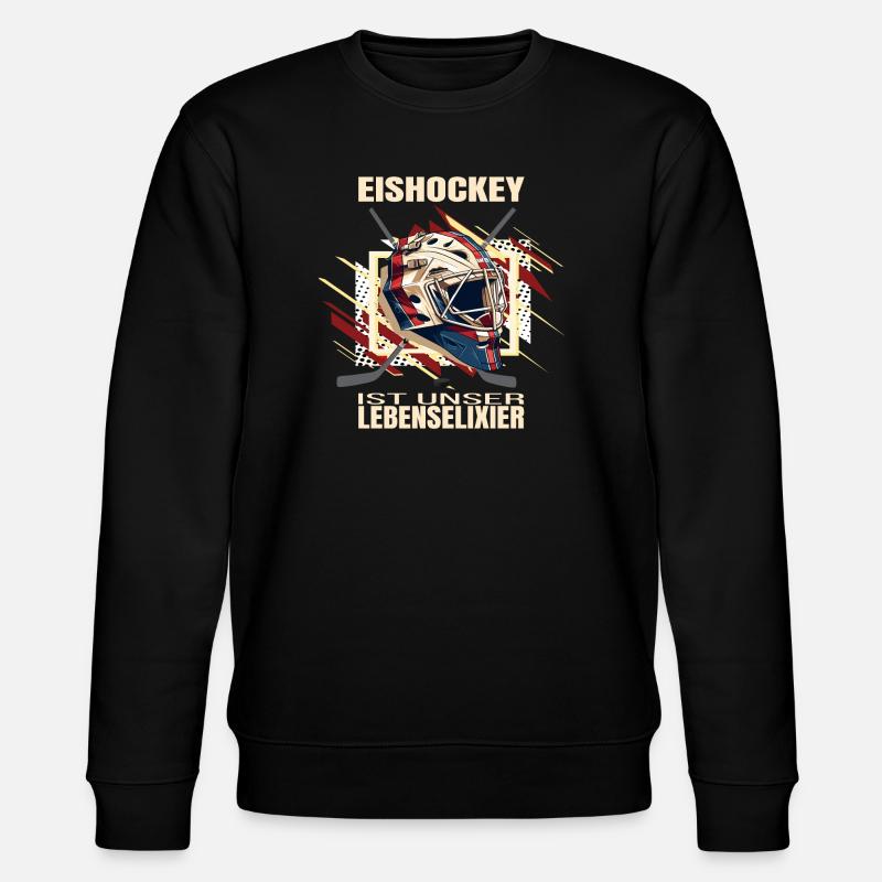 Eishockey ist unser Lebenselixier - Stanley/Stella Unisex Bio-Sweatshirt CHANGER  - Schwarz