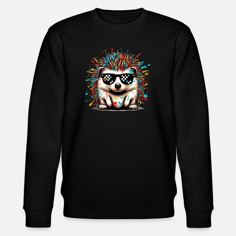 Hérisson avec lunettes de soleil - Sweat bio CHANGER Stanley/Stella Unisexe - noir