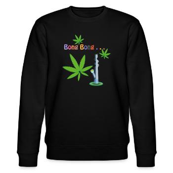 Cannabis Blätter mit Bong - Stanley/Stella Unisex Bio-Sweatshirt CHANGER  - Schwarz - Vorne - Nik (191cm) & Marisol (170cm)