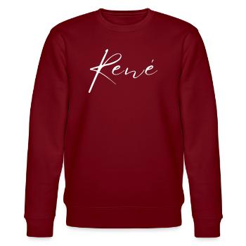 René Name T-Shirt Geschenk Für Männer - Stanley/Stella Unisex Bio-Sweatshirt CHANGER  - Burgunderrot - Vorne - Nik (191cm) & Marisol (170cm)