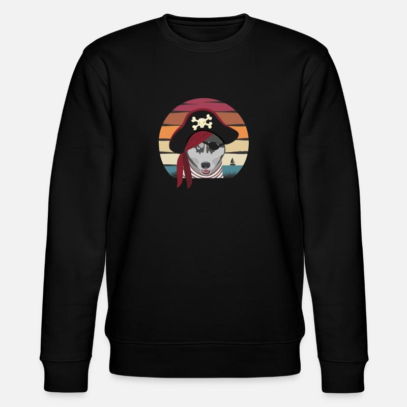 Piratenhund - Stanley/Stella Unisex Bio-Sweatshirt CHANGER  - Schwarz