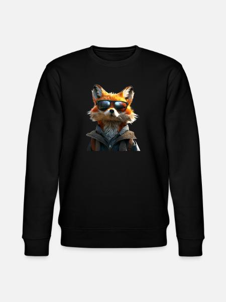 Ræv Jeg elsker ræve Rød ræv Vild sød ræv - Stanley/Stella økologisk unisex-sweatshirt CHANGER  - sort