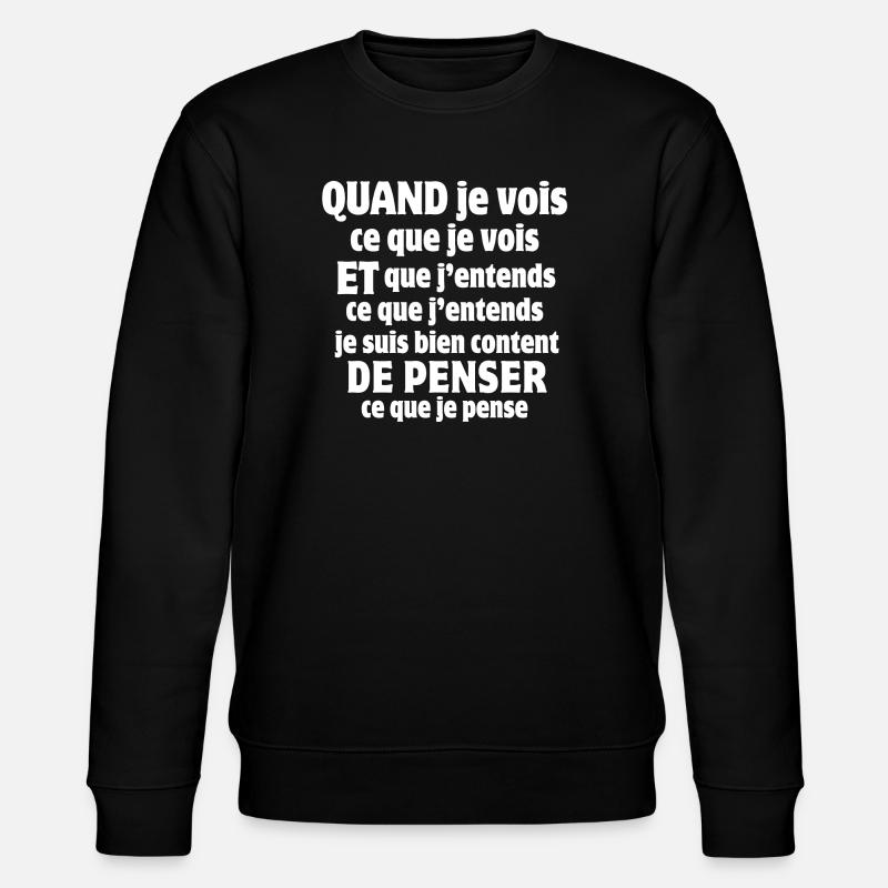 France, je suis Français, opinion - Sweat bio CHANGER Stanley/Stella Unisexe - noir