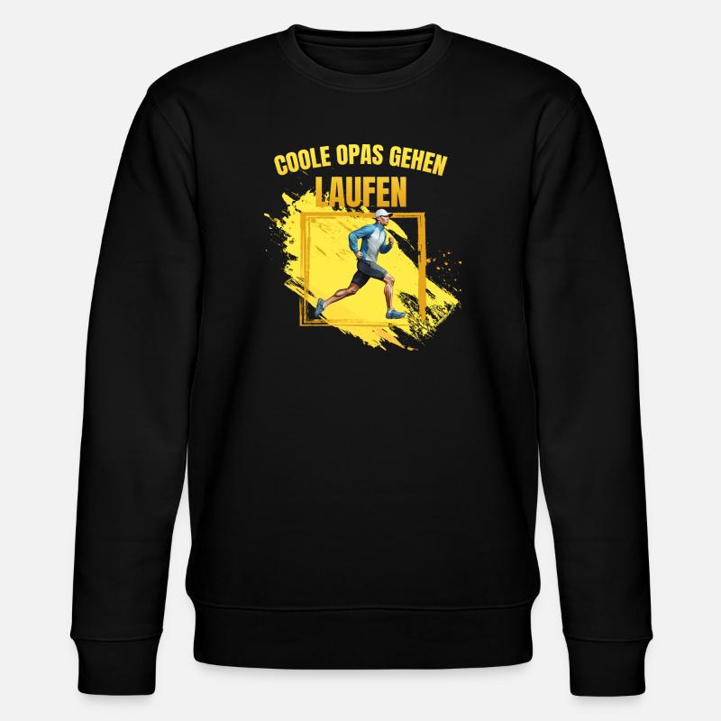 Coole Opas gehen Laufen - Stanley/Stella Unisex Bio-Sweatshirt CHANGER  - Schwarz