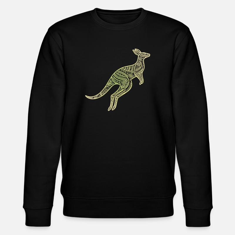 kangaroo aboriginal motifs, tribal - Stanley/Stella CHANGER Unisex Organic Sweatshirt - black