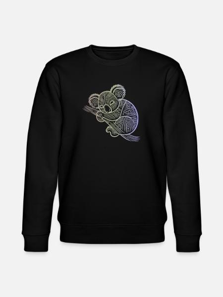 koala in aboriginal patterns, tribal - Stanley/Stella CHANGER Unisex Organic Sweatshirt - black