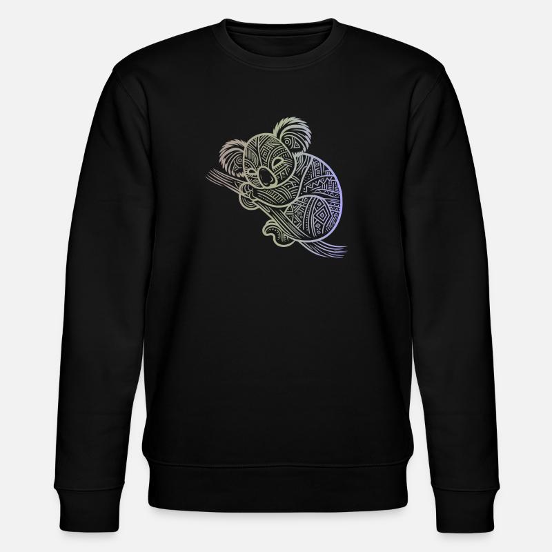 koala en motifs aborigènes , tribal - Sweat bio CHANGER Stanley/Stella Unisexe - noir