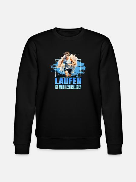 Laufen ist mein Lebenselixier - Stanley/Stella Unisex Bio-Sweatshirt CHANGER  - Schwarz