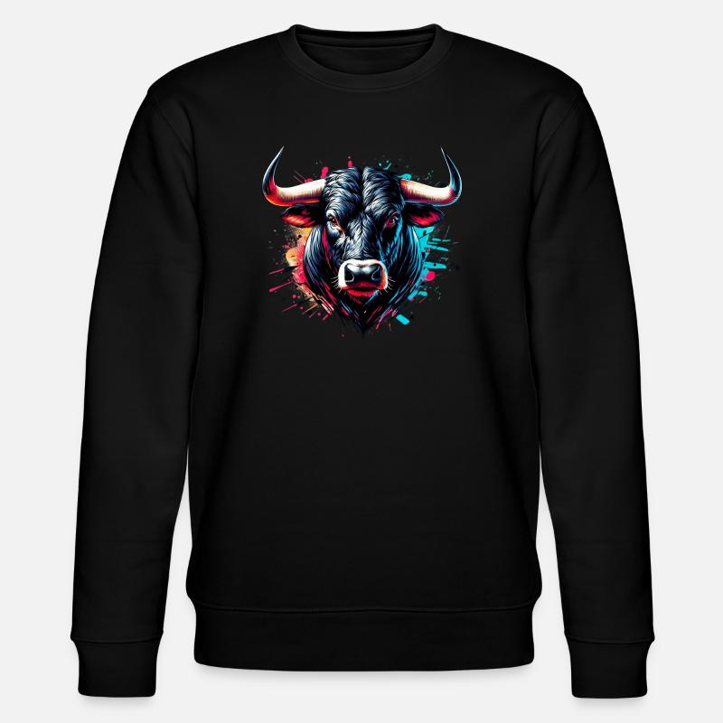 Stier - Stanley/Stella Unisex Bio-Sweatshirt CHANGER  - Schwarz