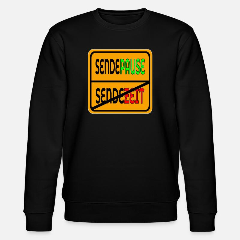 SENDEZEIT SENDEPAUSE - Stanley/Stella Unisex Bio-Sweatshirt CHANGER  - Schwarz