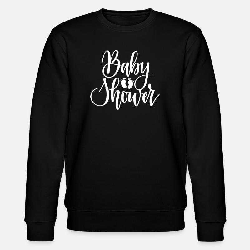 Birth Pattern and Baby Footprints - Stanley/Stella CHANGER Unisex Organic Sweatshirt - black
