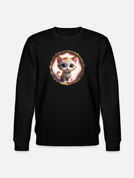 Kätzchen im Stachelring - Stanley/Stella Unisex Bio-Sweatshirt CHANGER  - Schwarz