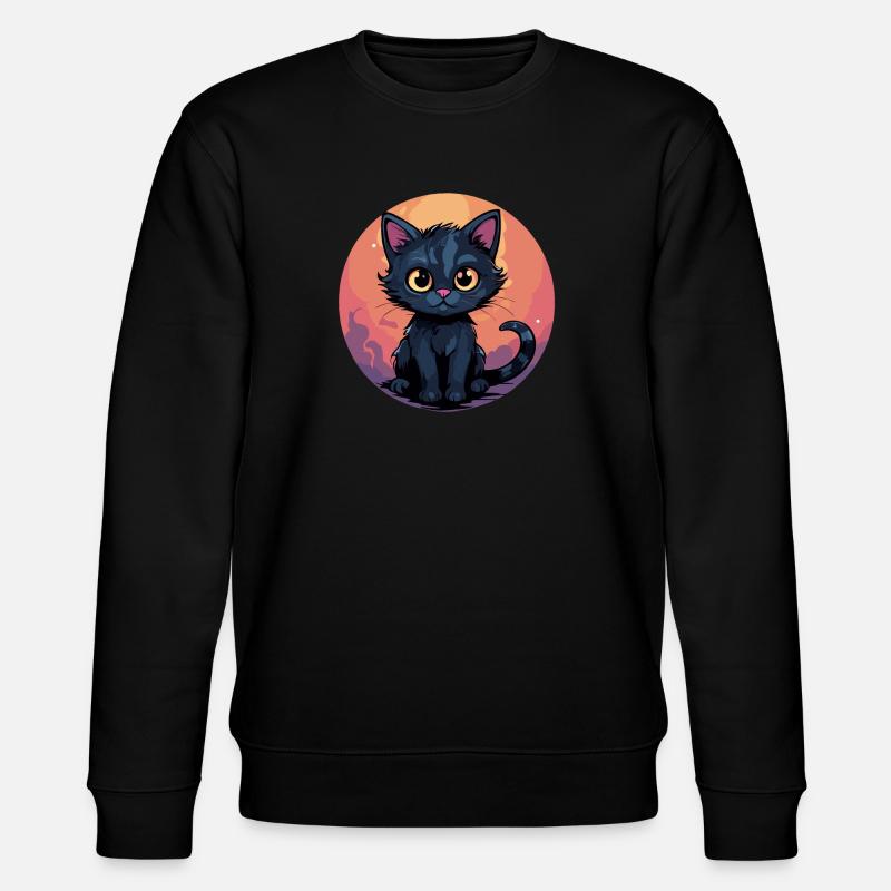 Mondscheinkätzchen im Sonnenkreis - Stanley/Stella Unisex Bio-Sweatshirt CHANGER  - Schwarz